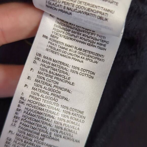 Adidas Womens Medium Cropped Pullover Hoodie Sweatshirt Black White Stripes - Picture 9 of 10